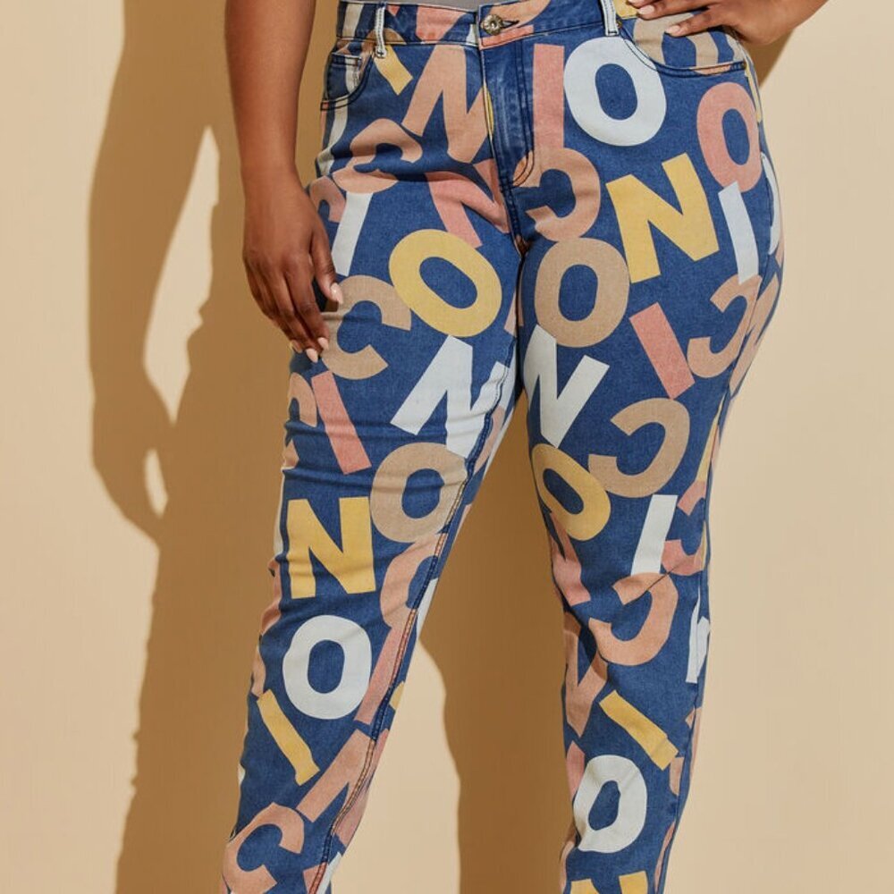 Iconic Print Skinny Jeans